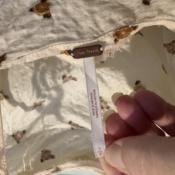 Free People Top Womens Small Ivory Draped Cowl Neck Boho Border Print Sleeveless - Picture 2 of 11